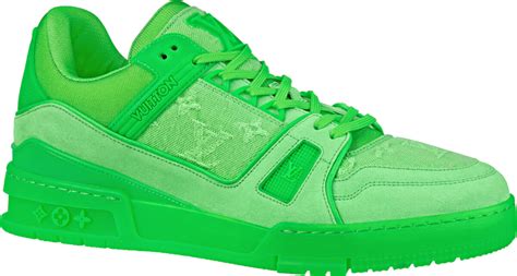 louis vuitton neon green shoes|green Louis Vuitton trainers.